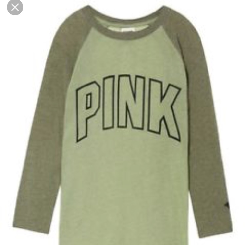 Victoria’s Secret PINK Green Baseball Tee